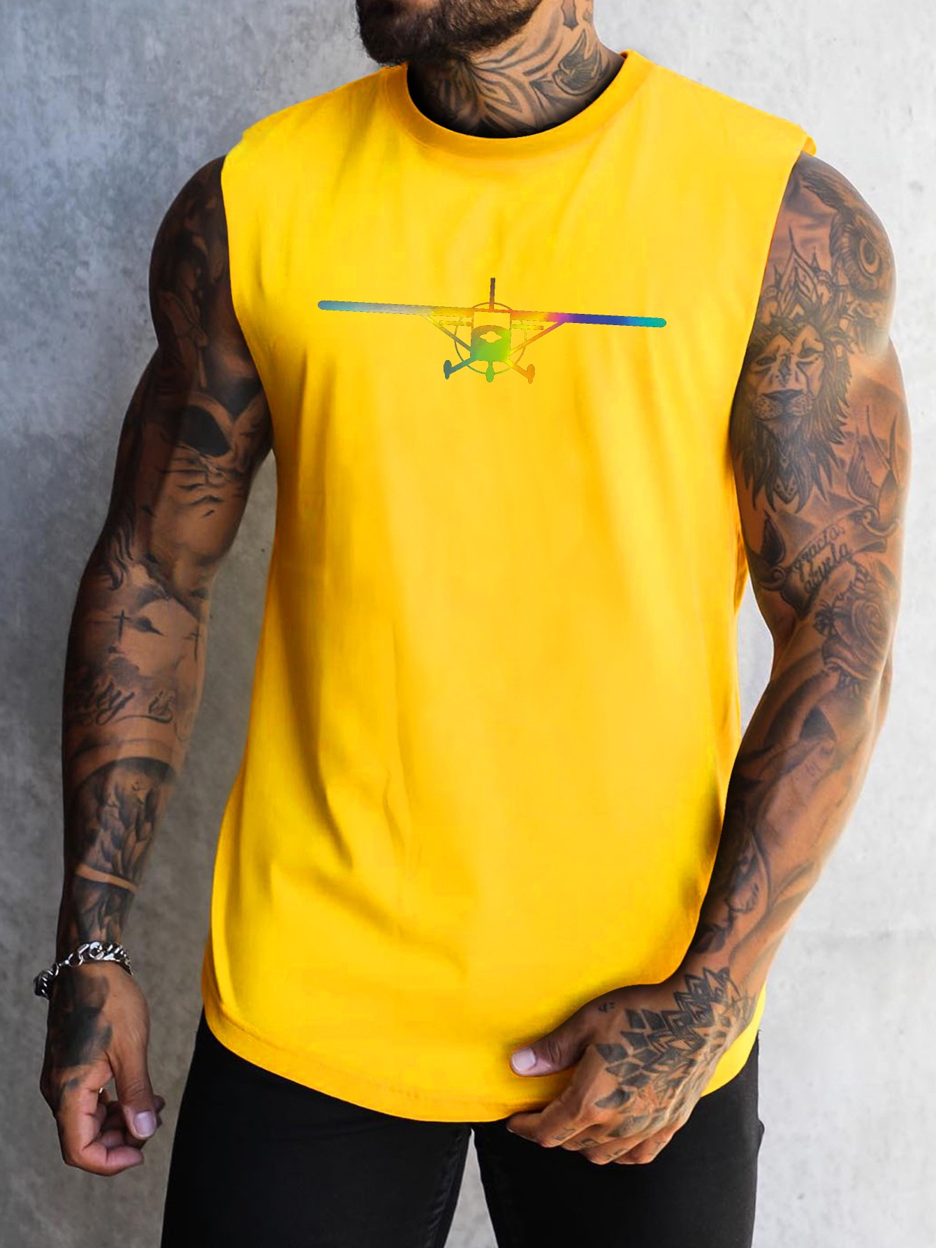 mens athletic top quick dry moisture wicking breathable gym running training summer sleeveless shirt with unique graphic design details 6