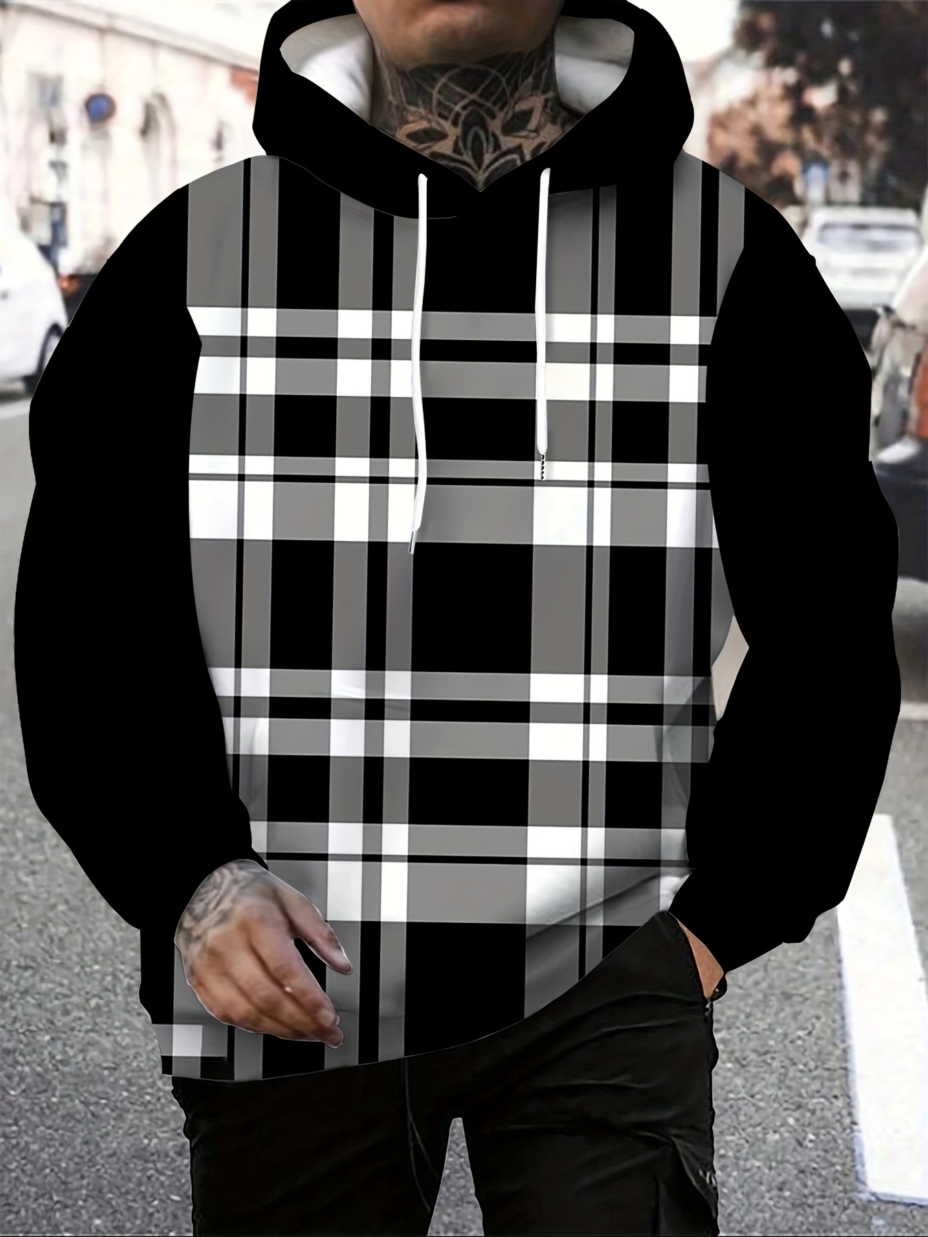 mens plus size hoodie with pullover polyester machine washable plus size details 8