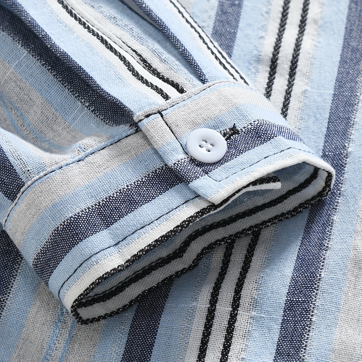 plus size mens striped shirt winter long sleeve shirt mens clothing details 3