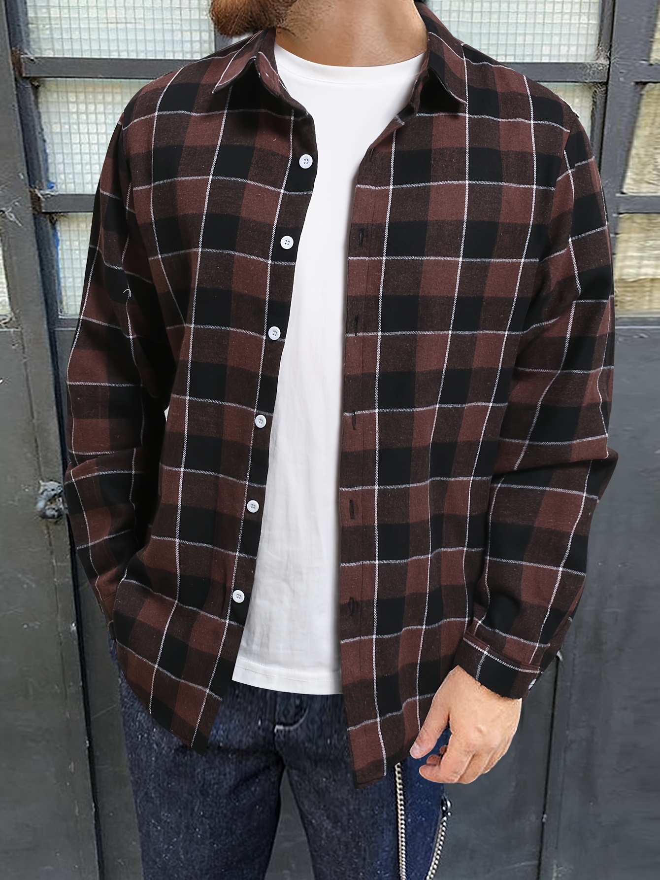plus size mens shirt oversized long sleeve shirt for mens clothing details 5