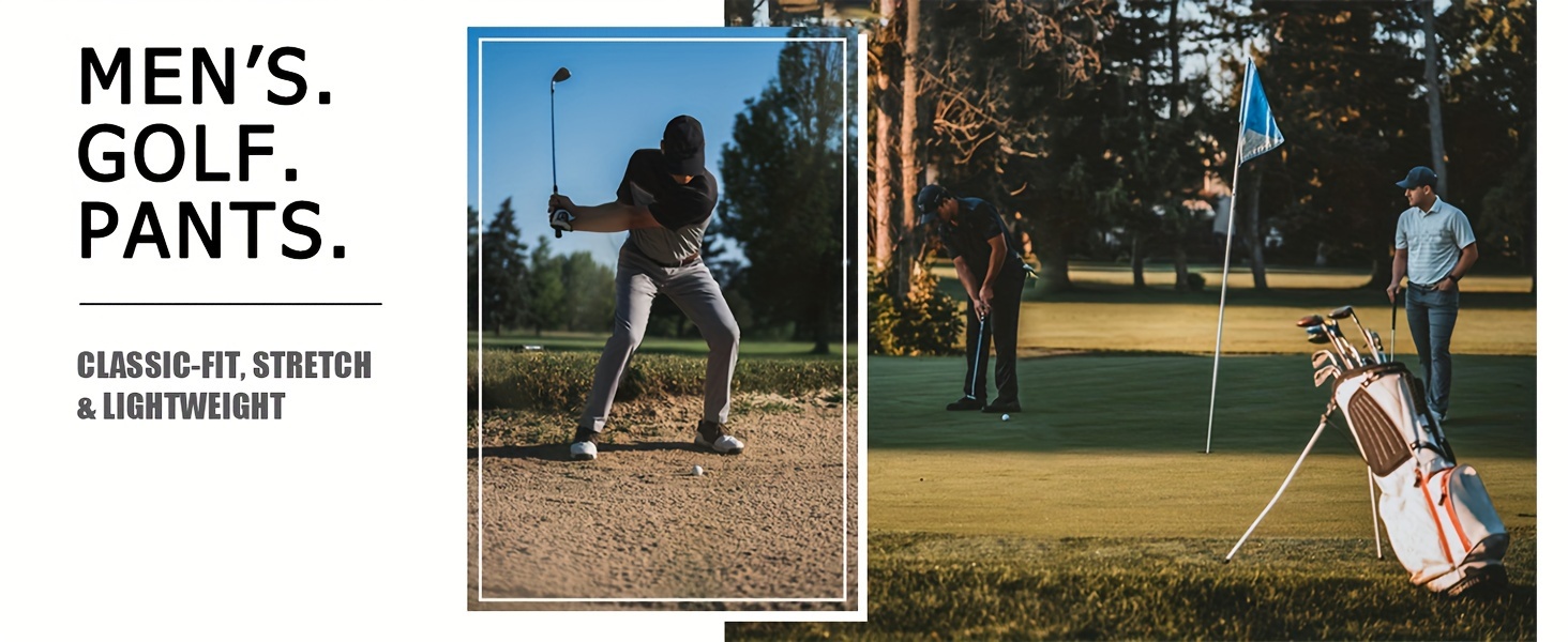 1pc mens golf pants solid color nylon sports style skinny fit medium stretch with 5 pockets 4 way stretch fabric regular length casual scene suitable for ideal for golf workout and athletic activities details 0