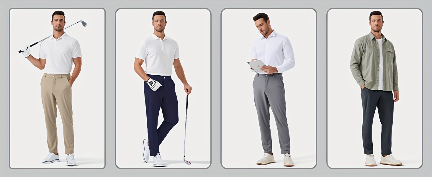1pc mens golf pants solid color nylon sports style skinny fit medium stretch with 5 pockets 4 way stretch fabric regular length casual scene suitable for ideal for golf workout and athletic activities details 3