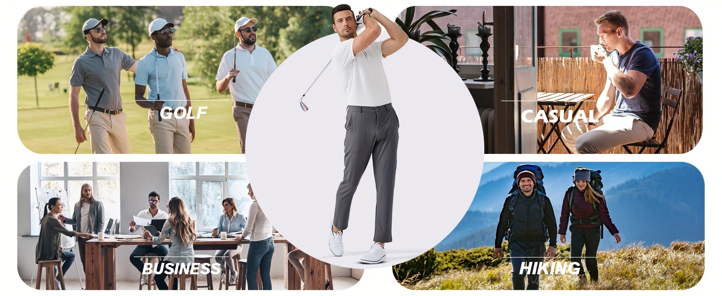 1pc mens golf pants solid color nylon sports style skinny fit medium stretch with 5 pockets 4 way stretch fabric regular length casual scene suitable for ideal for golf workout and athletic activities details 4
