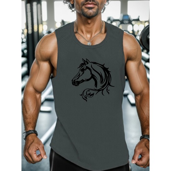 SURFING Silhouette Print Men's Crew Neck Sleeveless T-shirt, Hiking Tank Top, Casual Comfy Breathable Top For Summer, Outdoor Sports SURFING Silhouette Print Men's Crew Neck Sleeveless T-shirt, Hiking Tank Top, Casual Comfy Breathable Top For Summer, Outdoor Sports