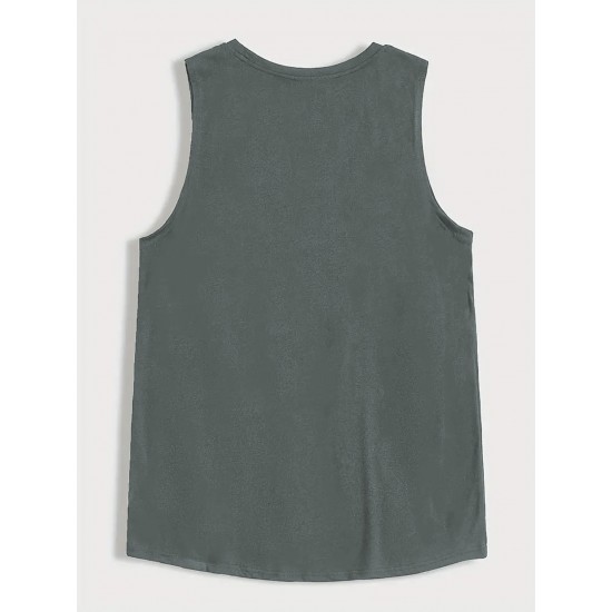 SURFING Silhouette Print Men's Crew Neck Sleeveless T-shirt, Hiking Tank Top, Casual Comfy Breathable Top For Summer, Outdoor Sports SURFING Silhouette Print Men's Crew Neck Sleeveless T-shirt, Hiking Tank Top, Casual Comfy Breathable Top For Summer, Outdoor Sports