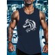 SURFING Silhouette Print Men's Crew Neck Sleeveless T-shirt, Hiking Tank Top, Casual Comfy Breathable Top For Summer, Outdoor Sports SURFING Silhouette Print Men's Crew Neck Sleeveless T-shirt, Hiking Tank Top, Casual Comfy Breathable Top For Summer, Outdoor Sports