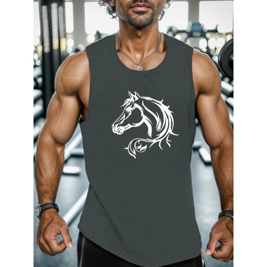SURFING Silhouette Print Men's Crew Neck Sleeveless T-shirt, Hiking Tank Top, Casual Comfy Breathable Top For Summer, Outdoor Sports SURFING Silhouette Print Men's Crew Neck Sleeveless T-shirt, Hiking Tank Top, Casual Comfy Breathable Top For Summer, Outdoor Sports
