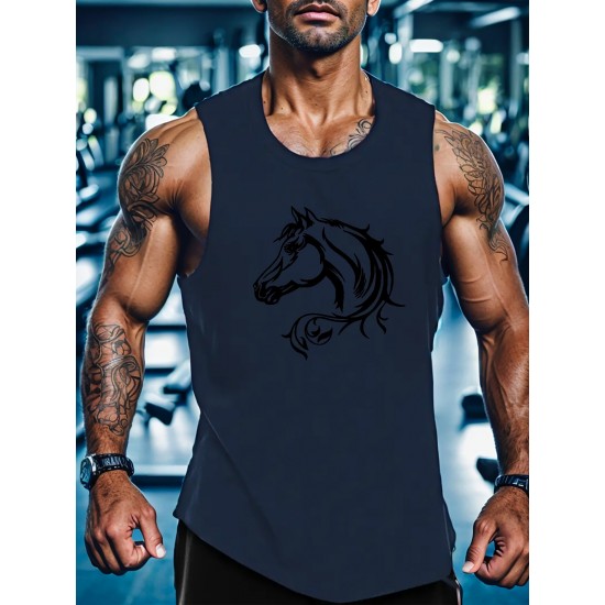 SURFING Silhouette Print Men's Crew Neck Sleeveless T-shirt, Hiking Tank Top, Casual Comfy Breathable Top For Summer, Outdoor Sports SURFING Silhouette Print Men's Crew Neck Sleeveless T-shirt, Hiking Tank Top, Casual Comfy Breathable Top For Summer, Outdoor Sports