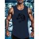 SURFING Silhouette Print Men's Crew Neck Sleeveless T-shirt, Hiking Tank Top, Casual Comfy Breathable Top For Summer, Outdoor Sports SURFING Silhouette Print Men's Crew Neck Sleeveless T-shirt, Hiking Tank Top, Casual Comfy Breathable Top For Summer, Outdoor Sports