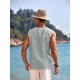 Men'S Cotton Linen Tank Top, Casual Sleeveless Lace Up Beach Hippie Tops, Bohemian Renaissance Pirate Tunic, Crew Neck, Printed Pattern, Non-Stretch Knit Fabric, Regular Fit, for Summer Sports Vest Men'S Cotton Linen Tank Top, Casual Sleeveless Lace Up Beach Hippie Tops, Bohemian Renaissance Pirate Tunic, Crew Neck, Printed Pattern, Non-Stretch Knit Fabric, Regular Fit, for Summer Sports Vest