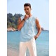 Men'S Cotton Linen Tank Top, Casual Sleeveless Lace Up Beach Hippie Tops, Bohemian Renaissance Pirate Tunic, Crew Neck, Printed Pattern, Non-Stretch Knit Fabric, Regular Fit, for Summer Sports Vest Men'S Cotton Linen Tank Top, Casual Sleeveless Lace Up Beach Hippie Tops, Bohemian Renaissance Pirate Tunic, Crew Neck, Printed Pattern, Non-Stretch Knit Fabric, Regular Fit, for Summer Sports Vest