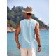 Men'S Cotton Linen Tank Top, Casual Sleeveless Lace Up Beach Hippie Tops, Bohemian Renaissance Pirate Tunic, Crew Neck, Printed Pattern, Non-Stretch Knit Fabric, Regular Fit, for Summer Sports Vest Men'S Cotton Linen Tank Top, Casual Sleeveless Lace Up Beach Hippie Tops, Bohemian Renaissance Pirate Tunic, Crew Neck, Printed Pattern, Non-Stretch Knit Fabric, Regular Fit, for Summer Sports Vest