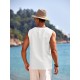 Men'S Cotton Linen Tank Top, Casual Sleeveless Lace Up Beach Hippie Tops, Bohemian Renaissance Pirate Tunic, Crew Neck, Printed Pattern, Non-Stretch Knit Fabric, Regular Fit, for Summer Sports Vest Men'S Cotton Linen Tank Top, Casual Sleeveless Lace Up Beach Hippie Tops, Bohemian Renaissance Pirate Tunic, Crew Neck, Printed Pattern, Non-Stretch Knit Fabric, Regular Fit, for Summer Sports Vest