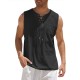 Men'S Cotton Linen Tank Top, Casual Sleeveless Lace Up Beach Hippie Tops, Bohemian Renaissance Pirate Tunic, Crew Neck, Printed Pattern, Non-Stretch Knit Fabric, Regular Fit, for Summer Sports Vest Men'S Cotton Linen Tank Top, Casual Sleeveless Lace Up Beach Hippie Tops, Bohemian Renaissance Pirate Tunic, Crew Neck, Printed Pattern, Non-Stretch Knit Fabric, Regular Fit, for Summer Sports Vest