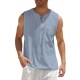 Men'S Cotton Linen Tank Top, Casual Sleeveless Lace Up Beach Hippie Tops, Bohemian Renaissance Pirate Tunic, Crew Neck, Printed Pattern, Non-Stretch Knit Fabric, Regular Fit, for Summer Sports Vest Men'S Cotton Linen Tank Top, Casual Sleeveless Lace Up Beach Hippie Tops, Bohemian Renaissance Pirate Tunic, Crew Neck, Printed Pattern, Non-Stretch Knit Fabric, Regular Fit, for Summer Sports Vest