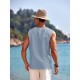 Men'S Cotton Linen Tank Top, Casual Sleeveless Lace Up Beach Hippie Tops, Bohemian Renaissance Pirate Tunic, Crew Neck, Printed Pattern, Non-Stretch Knit Fabric, Regular Fit, for Summer Sports Vest Men'S Cotton Linen Tank Top, Casual Sleeveless Lace Up Beach Hippie Tops, Bohemian Renaissance Pirate Tunic, Crew Neck, Printed Pattern, Non-Stretch Knit Fabric, Regular Fit, for Summer Sports Vest