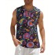 Men'S Cotton Linen Tank Top, Casual Sleeveless Lace Up Beach Hippie Tops, Bohemian Renaissance Pirate Tunic, Crew Neck, Printed Pattern, Non-Stretch Knit Fabric, Regular Fit, for Summer Sports Vest Men'S Cotton Linen Tank Top, Casual Sleeveless Lace Up Beach Hippie Tops, Bohemian Renaissance Pirate Tunic, Crew Neck, Printed Pattern, Non-Stretch Knit Fabric, Regular Fit, for Summer Sports Vest