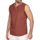 Men'S Cotton Linen Tank Top, Casual Sleeveless Lace Up Beach Hippie Tops, Bohemian Renaissance Pirate Tunic, Crew Neck, Printed Pattern, Non-Stretch Knit Fabric, Regular Fit, for Summer Sports Vest Men'S Cotton Linen Tank Top, Casual Sleeveless Lace Up Beach Hippie Tops, Bohemian Renaissance Pirate Tunic, Crew Neck, Printed Pattern, Non-Stretch Knit Fabric, Regular Fit, for Summer Sports Vest