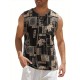 Men'S Cotton Linen Tank Top, Casual Sleeveless Lace Up Beach Hippie Tops, Bohemian Renaissance Pirate Tunic, Crew Neck, Printed Pattern, Non-Stretch Knit Fabric, Regular Fit, for Summer Sports Vest Men'S Cotton Linen Tank Top, Casual Sleeveless Lace Up Beach Hippie Tops, Bohemian Renaissance Pirate Tunic, Crew Neck, Printed Pattern, Non-Stretch Knit Fabric, Regular Fit, for Summer Sports Vest