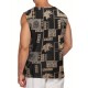 Men'S Cotton Linen Tank Top, Casual Sleeveless Lace Up Beach Hippie Tops, Bohemian Renaissance Pirate Tunic, Crew Neck, Printed Pattern, Non-Stretch Knit Fabric, Regular Fit, for Summer Sports Vest Men'S Cotton Linen Tank Top, Casual Sleeveless Lace Up Beach Hippie Tops, Bohemian Renaissance Pirate Tunic, Crew Neck, Printed Pattern, Non-Stretch Knit Fabric, Regular Fit, for Summer Sports Vest