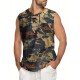 Men'S Cotton Linen Tank Top, Casual Sleeveless Lace Up Beach Hippie Tops, Bohemian Renaissance Pirate Tunic, Crew Neck, Printed Pattern, Non-Stretch Knit Fabric, Regular Fit, for Summer Sports Vest Men'S Cotton Linen Tank Top, Casual Sleeveless Lace Up Beach Hippie Tops, Bohemian Renaissance Pirate Tunic, Crew Neck, Printed Pattern, Non-Stretch Knit Fabric, Regular Fit, for Summer Sports Vest