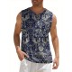 Men'S Cotton Linen Tank Top, Casual Sleeveless Lace Up Beach Hippie Tops, Bohemian Renaissance Pirate Tunic, Crew Neck, Printed Pattern, Non-Stretch Knit Fabric, Regular Fit, for Summer Sports Vest Men'S Cotton Linen Tank Top, Casual Sleeveless Lace Up Beach Hippie Tops, Bohemian Renaissance Pirate Tunic, Crew Neck, Printed Pattern, Non-Stretch Knit Fabric, Regular Fit, for Summer Sports Vest