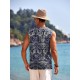 Men'S Cotton Linen Tank Top, Casual Sleeveless Lace Up Beach Hippie Tops, Bohemian Renaissance Pirate Tunic, Crew Neck, Printed Pattern, Non-Stretch Knit Fabric, Regular Fit, for Summer Sports Vest Men'S Cotton Linen Tank Top, Casual Sleeveless Lace Up Beach Hippie Tops, Bohemian Renaissance Pirate Tunic, Crew Neck, Printed Pattern, Non-Stretch Knit Fabric, Regular Fit, for Summer Sports Vest