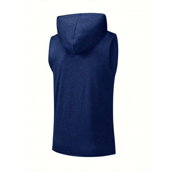 Stylish Sleeveless Hooded Muscle Tank Top - Breathable, Moisture-Wicking, Quick-Drying, Perfect for Summer Sports, Fitness, Gym, Running, and Outdoor Activities - Ideal for Men Who Want Comfort and Freedom of Movement Stylish Sleeveless Hooded Muscle Tank Top - Breathable, Moisture-Wicking, Quick-Drying, Perfect for Summer Sports, Fitness, Gym, Running, and Outdoor Activities - Ideal for Men Who Want Comfort and Freedom of Movement