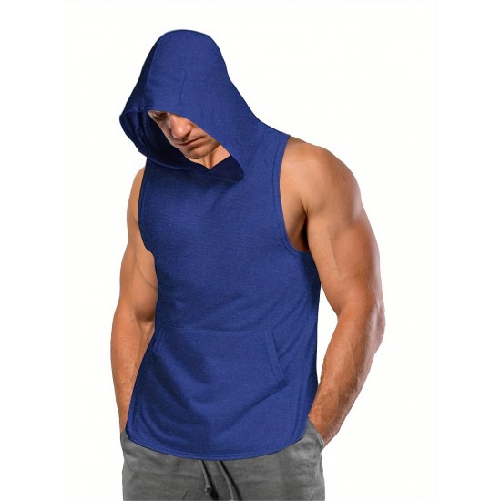 Stylish Sleeveless Hooded Muscle Tank Top - Breathable, Moisture-Wicking, Quick-Drying, Perfect for Summer Sports, Fitness, Gym, Running, and Outdoor Activities - Ideal for Men Who Want Comfort and Freedom of Movement Stylish Sleeveless Hooded Muscle Tank Top - Breathable, Moisture-Wicking, Quick-Drying, Perfect for Summer Sports, Fitness, Gym, Running, and Outdoor Activities - Ideal for Men Who Want Comfort and Freedom of Movement