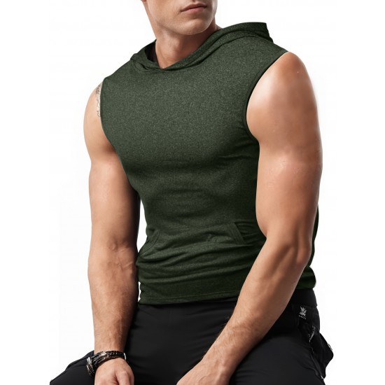 Stylish Sleeveless Hooded Muscle Tank Top - Breathable, Moisture-Wicking, Quick-Drying, Perfect for Summer Sports, Fitness, Gym, Running, and Outdoor Activities - Ideal for Men Who Want Comfort and Freedom of Movement Stylish Sleeveless Hooded Muscle Tank Top - Breathable, Moisture-Wicking, Quick-Drying, Perfect for Summer Sports, Fitness, Gym, Running, and Outdoor Activities - Ideal for Men Who Want Comfort and Freedom of Movement