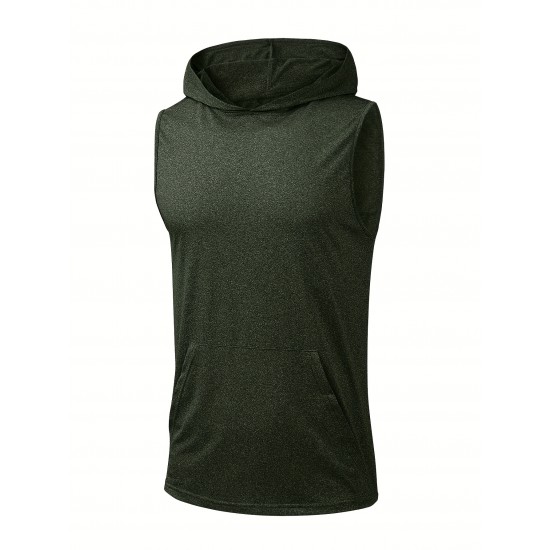 Stylish Sleeveless Hooded Muscle Tank Top - Breathable, Moisture-Wicking, Quick-Drying, Perfect for Summer Sports, Fitness, Gym, Running, and Outdoor Activities - Ideal for Men Who Want Comfort and Freedom of Movement Stylish Sleeveless Hooded Muscle Tank Top - Breathable, Moisture-Wicking, Quick-Drying, Perfect for Summer Sports, Fitness, Gym, Running, and Outdoor Activities - Ideal for Men Who Want Comfort and Freedom of Movement