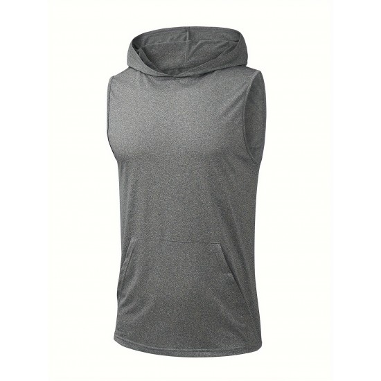 Stylish Sleeveless Hooded Muscle Tank Top - Breathable, Moisture-Wicking, Quick-Drying, Perfect for Summer Sports, Fitness, Gym, Running, and Outdoor Activities - Ideal for Men Who Want Comfort and Freedom of Movement Stylish Sleeveless Hooded Muscle Tank Top - Breathable, Moisture-Wicking, Quick-Drying, Perfect for Summer Sports, Fitness, Gym, Running, and Outdoor Activities - Ideal for Men Who Want Comfort and Freedom of Movement