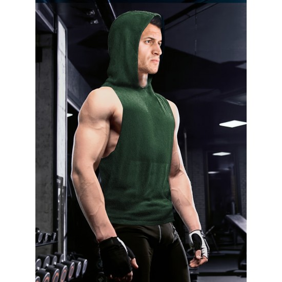 Stylish Sleeveless Hooded Muscle Tank Top - Breathable, Moisture-Wicking, Quick-Drying, Perfect for Summer Sports, Fitness, Gym, Running, and Outdoor Activities - Ideal for Men Who Want Comfort and Freedom of Movement Stylish Sleeveless Hooded Muscle Tank Top - Breathable, Moisture-Wicking, Quick-Drying, Perfect for Summer Sports, Fitness, Gym, Running, and Outdoor Activities - Ideal for Men Who Want Comfort and Freedom of Movement