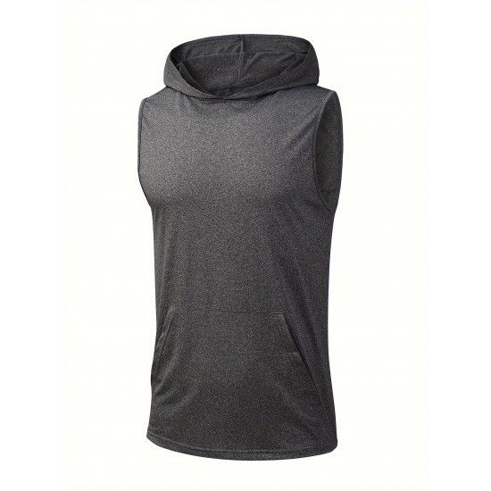 Stylish Sleeveless Hooded Muscle Tank Top - Breathable, Moisture-Wicking, Quick-Drying, Perfect for Summer Sports, Fitness, Gym, Running, and Outdoor Activities - Ideal for Men Who Want Comfort and Freedom of Movement Stylish Sleeveless Hooded Muscle Tank Top - Breathable, Moisture-Wicking, Quick-Drying, Perfect for Summer Sports, Fitness, Gym, Running, and Outdoor Activities - Ideal for Men Who Want Comfort and Freedom of Movement