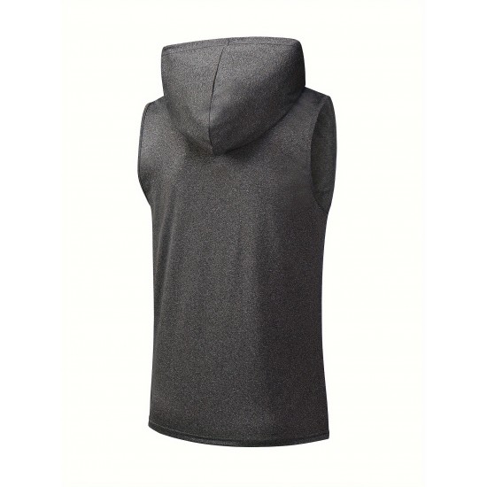 Stylish Sleeveless Hooded Muscle Tank Top - Breathable, Moisture-Wicking, Quick-Drying, Perfect for Summer Sports, Fitness, Gym, Running, and Outdoor Activities - Ideal for Men Who Want Comfort and Freedom of Movement Stylish Sleeveless Hooded Muscle Tank Top - Breathable, Moisture-Wicking, Quick-Drying, Perfect for Summer Sports, Fitness, Gym, Running, and Outdoor Activities - Ideal for Men Who Want Comfort and Freedom of Movement