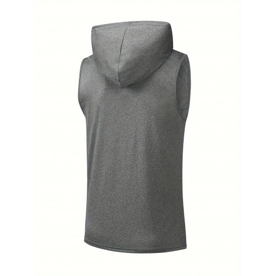 Stylish Sleeveless Hooded Muscle Tank Top - Breathable, Moisture-Wicking, Quick-Drying, Perfect for Summer Sports, Fitness, Gym, Running, and Outdoor Activities - Ideal for Men Who Want Comfort and Freedom of Movement Stylish Sleeveless Hooded Muscle Tank Top - Breathable, Moisture-Wicking, Quick-Drying, Perfect for Summer Sports, Fitness, Gym, Running, and Outdoor Activities - Ideal for Men Who Want Comfort and Freedom of Movement