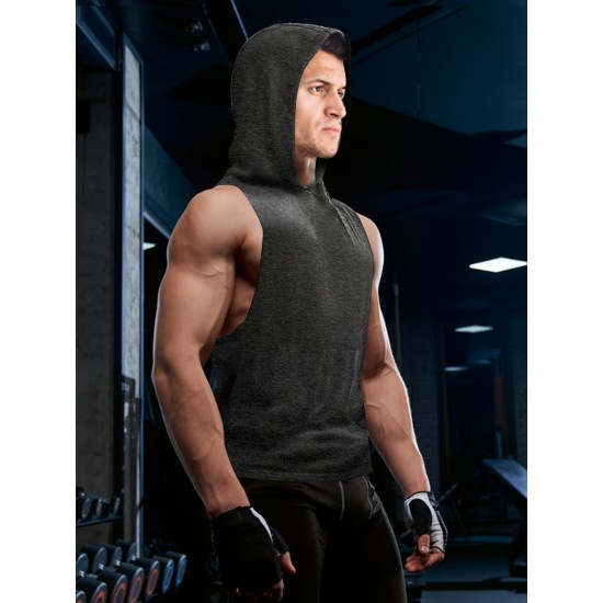Stylish Sleeveless Hooded Muscle Tank Top - Breathable, Moisture-Wicking, Quick-Drying, Perfect for Summer Sports, Fitness, Gym, Running, and Outdoor Activities - Ideal for Men Who Want Comfort and Freedom of Movement Stylish Sleeveless Hooded Muscle Tank Top - Breathable, Moisture-Wicking, Quick-Drying, Perfect for Summer Sports, Fitness, Gym, Running, and Outdoor Activities - Ideal for Men Who Want Comfort and Freedom of Movement