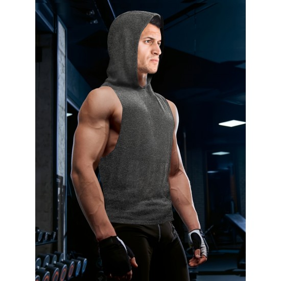 Stylish Sleeveless Hooded Muscle Tank Top - Breathable, Moisture-Wicking, Quick-Drying, Perfect for Summer Sports, Fitness, Gym, Running, and Outdoor Activities - Ideal for Men Who Want Comfort and Freedom of Movement Stylish Sleeveless Hooded Muscle Tank Top - Breathable, Moisture-Wicking, Quick-Drying, Perfect for Summer Sports, Fitness, Gym, Running, and Outdoor Activities - Ideal for Men Who Want Comfort and Freedom of Movement