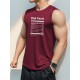 Men's Sleeveless Tank Top with Geometric Pattern - Casual Polyester Vest for Summer, Knit Fabric, Round Neck, Regular Fit, Adult Unisex Men's Sleeveless Tank Top with Geometric Pattern - Casual Polyester Vest for Summer, Knit Fabric, Round Neck, Regular Fit, Adult Unisex