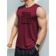 Men's Sleeveless Tank Top with Geometric Pattern - Casual Polyester Vest for Summer, Knit Fabric, Round Neck, Regular Fit, Adult Unisex Men's Sleeveless Tank Top with Geometric Pattern - Casual Polyester Vest for Summer, Knit Fabric, Round Neck, Regular Fit, Adult Unisex