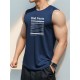 Men's Sleeveless Tank Top with Geometric Pattern - Casual Polyester Vest for Summer, Knit Fabric, Round Neck, Regular Fit, Adult Unisex Men's Sleeveless Tank Top with Geometric Pattern - Casual Polyester Vest for Summer, Knit Fabric, Round Neck, Regular Fit, Adult Unisex