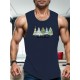 1pc Men'S Casual Christmas Tree Print Sleeveless Tank Top, Polyester Knit Round Neck Vest for Summer, Regular Fit Adult Tank 1pc Men'S Casual Christmas Tree Print Sleeveless Tank Top, Polyester Knit Round Neck Vest for Summer, Regular Fit Adult Tank