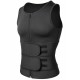 1pc Men'S High Stretch Polyester Waist Trainer Vest - Knit Fabric Crew Neck Sleeveless Tank Top with Zipper and Adjustable Belt for Sports, Sauna, Compression, Shapewear, Fat Burner Workout 1pc Men'S High Stretch Polyester Waist Trainer Vest - Knit Fabric Crew Neck Sleeveless Tank Top with Zipper and Adjustable Belt for Sports, Sauna, Compression, Shapewear, Fat Burner Workout
