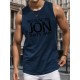 1pc Men'S Casual Polyester Sleeveless Tank Top with 1pc Men'S Casual Polyester Sleeveless Tank Top with