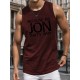 1pc Men'S Casual Polyester Sleeveless Tank Top with 1pc Men'S Casual Polyester Sleeveless Tank Top with