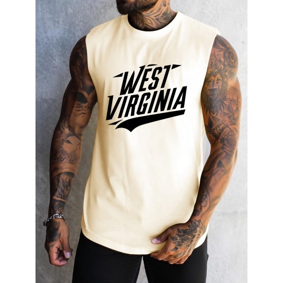 Men's Athletic Tank Top - Quick-Dry, Moisture-Wicking & Breathable | Perfect for Gym, Running & Training | Summer Sleeveless Shirt with West Virginia Print Men's Athletic Tank Top - Quick-Dry, Moisture-Wicking & Breathable | Perfect for Gym, Running & Training | Summer Sleeveless Shirt with West Virginia Print