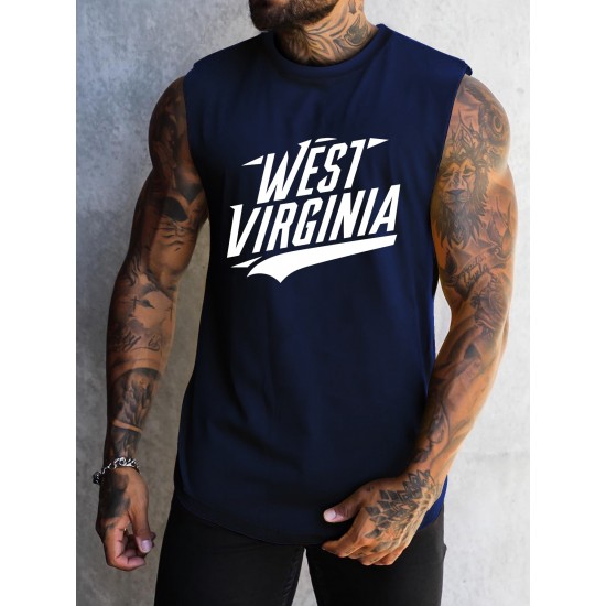 Men's Athletic Tank Top - Quick-Dry, Moisture-Wicking & Breathable | Perfect for Gym, Running & Training | Summer Sleeveless Shirt with West Virginia Print Men's Athletic Tank Top - Quick-Dry, Moisture-Wicking & Breathable | Perfect for Gym, Running & Training | Summer Sleeveless Shirt with West Virginia Print
