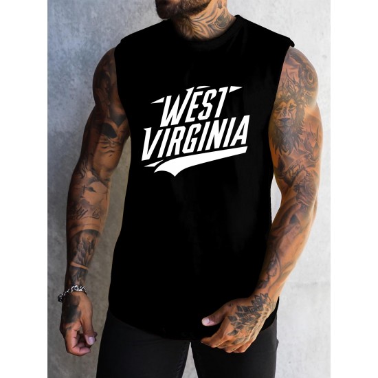 Men's Athletic Tank Top - Quick-Dry, Moisture-Wicking & Breathable | Perfect for Gym, Running & Training | Summer Sleeveless Shirt with West Virginia Print Men's Athletic Tank Top - Quick-Dry, Moisture-Wicking & Breathable | Perfect for Gym, Running & Training | Summer Sleeveless Shirt with West Virginia Print