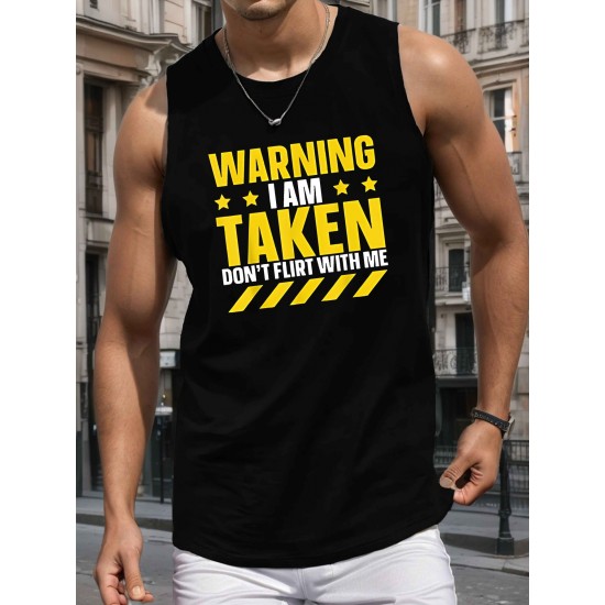 1pc Men'S Casual Polyester Sleeveless Tank Top - Geometric Pattern, Round Neck, Knit Fabric, Regular Fit, Adult Summer Vest 1pc Men'S Casual Polyester Sleeveless Tank Top - Geometric Pattern, Round Neck, Knit Fabric, Regular Fit, Adult Summer Vest