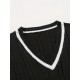Men's Breathable V-neck Sleeveless Knitted Vest For Casual Daily Wear, Spring And Fall Men's Breathable V-neck Sleeveless Knitted Vest For Casual Daily Wear, Spring And Fall